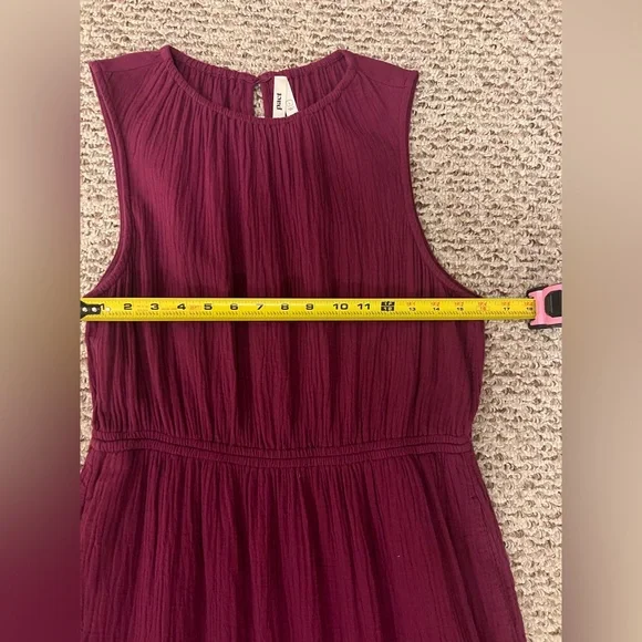 Pact Organic Cotton Coastal Double Gauze Tiered Midi Dress Size Large - Picture 12 of 14